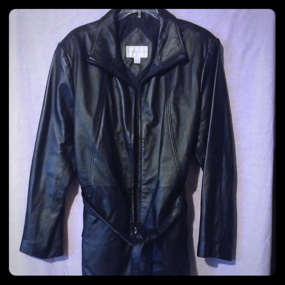 Leather Short Trench Coat